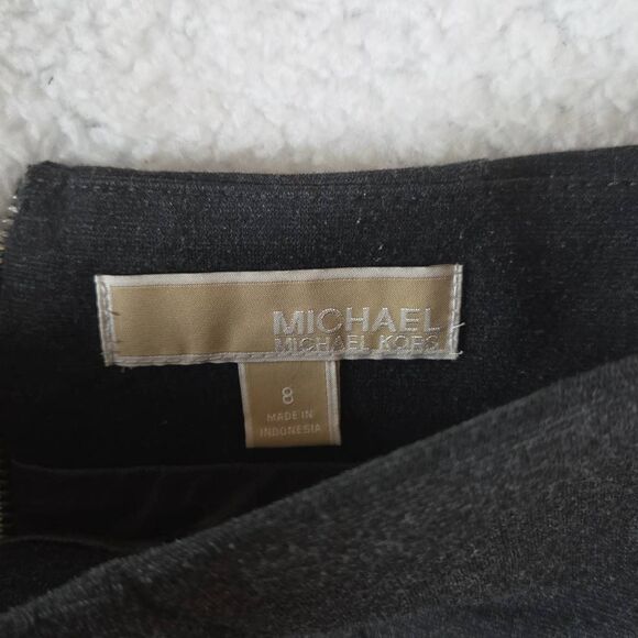 Michael Kors Women's Zipper Detail Stretch Mini Pencil Skirt Dark Gray Size 8 - Picture 2 of 6